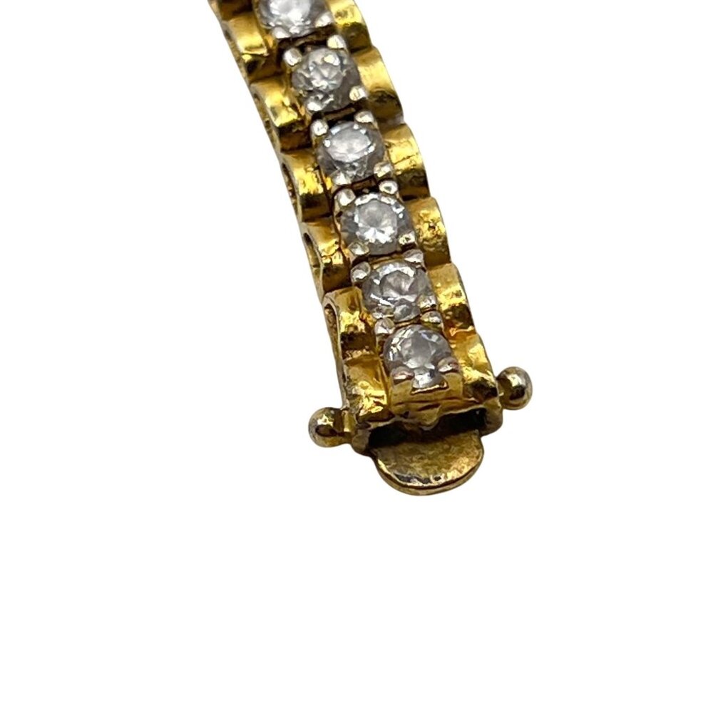 PAJ Sterling Silver Vermeil CZ Tennis Bracelet 7" 15.27g 6mm Classic Layering - Picture 12 of 13